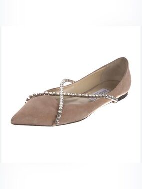 Jimmy Choo Crystal Genevi flats in ballet pink